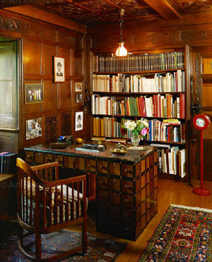 A Study Desk and an orderly Bookcase
