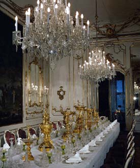 A reproduction banquet table of Emperor Franz Joseph