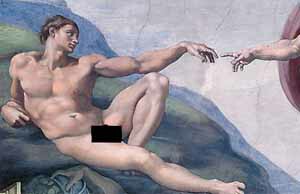 Renaissance art emphasizes man's nudity, the Sistine Chapel