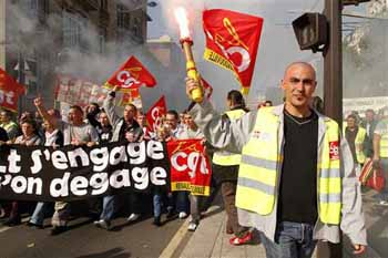 A socialist protest in Paris, October 10, 2008