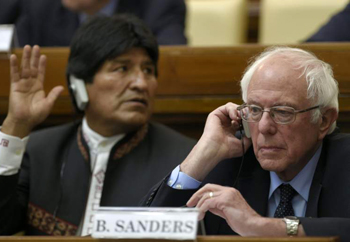 Bernie Sanders with Evo Morales