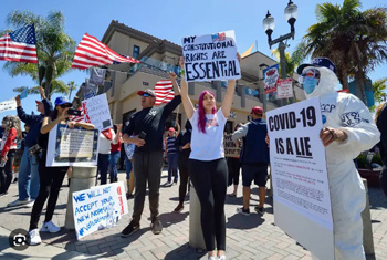 Protest against Covid in Huntington Beach