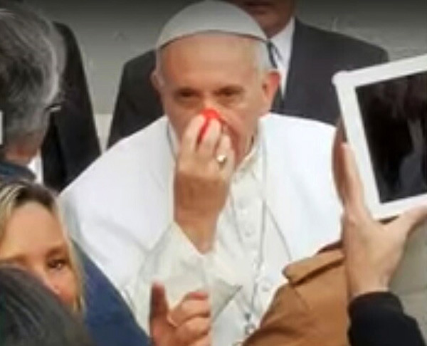 Pope Francis new red nose