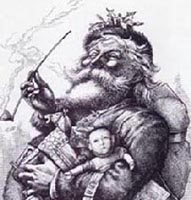 A drawing of a jolly Santa Claus