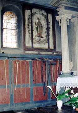 Crutches left in St Philomena's Chapel