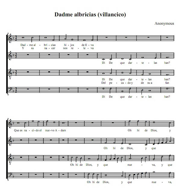 Dadme Albricias sheet music