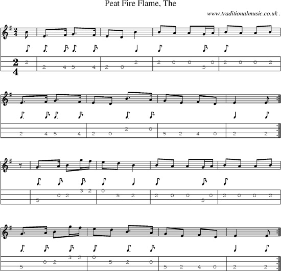 Sheet music for Peat-Fire Flame