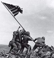 Raising the flag over Iwo Jima