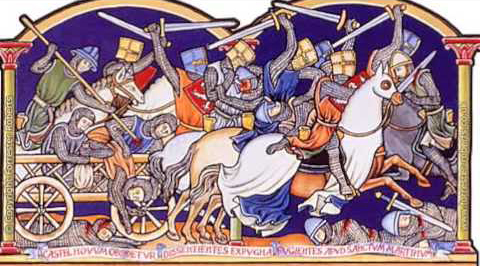 Crusaders in battle