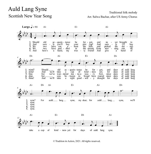 lyrics and music Auld Lang Syne