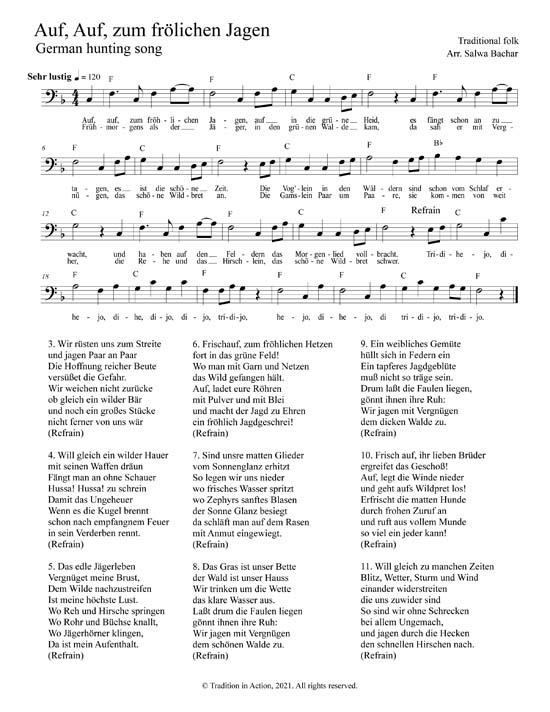 lyrics and music Auf, Auf, zum fröhlichen Jagen
