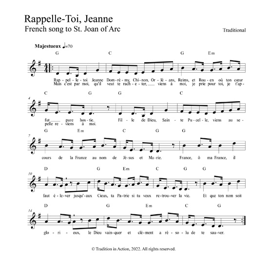 lyrics and music Rappelle-Toi Jeanne