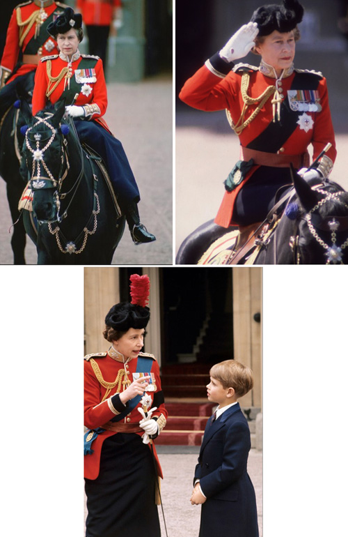 Queen Elizabeth wearing skirts in military unifrorm