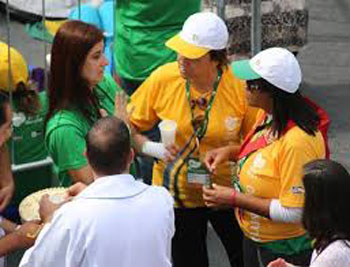 Plastic cups being used for Communion at WYD 2013