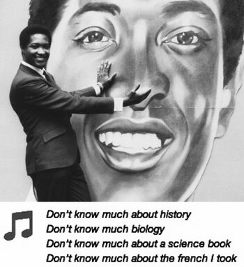 Sam Cooke with a picture of his face