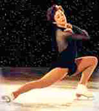 An immodestly dressed female Ice-skater