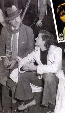 Hepburn Sitting with director Lowell Sherman