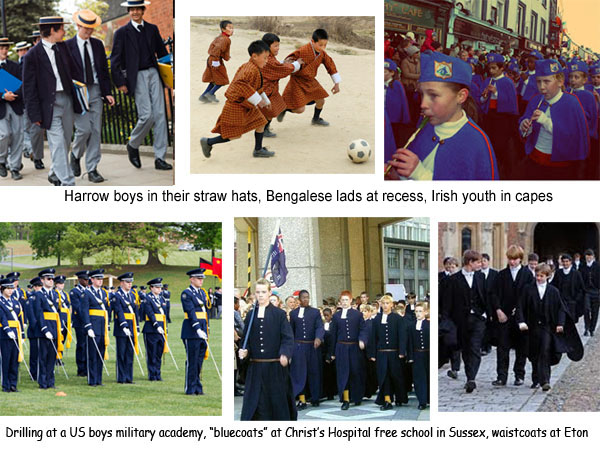 School uniforms for young men, boys