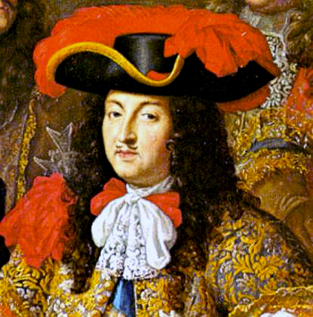 Louis XIV wearing an elaborate cravate