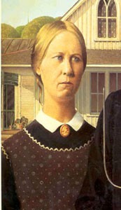 detail of 'American Gothic', by Grant wood