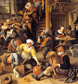 Night's end in a Tavern, by Jan Steen