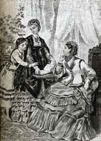 Ladies vising at home in the 1850's