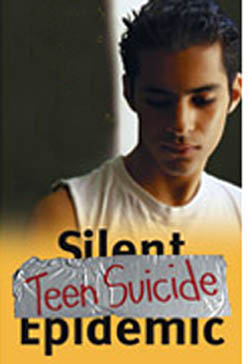 A poster warning about the teen suicide epidemic