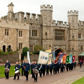 A procession of religious emblems around Windsor castle