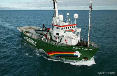 A Greenpeace ship