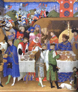 Medieval feast from the Book of Hours