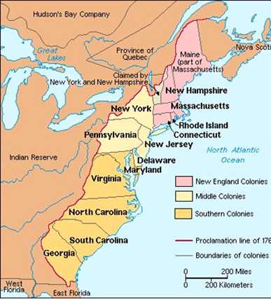The 13 American Colonies