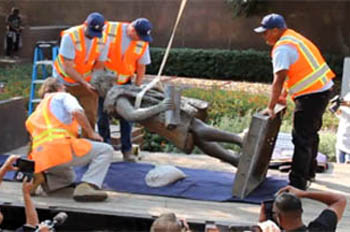 Columbus statue removed