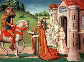 Charlemagne visits Pope Adrian