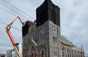 St. George Church being demolished