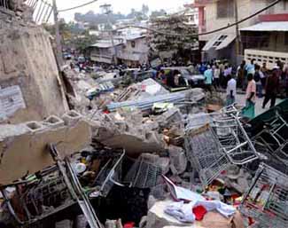 The devastation of the Haiiti earthquake
