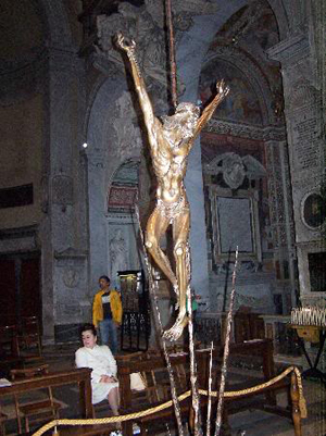 a distorted crucifix