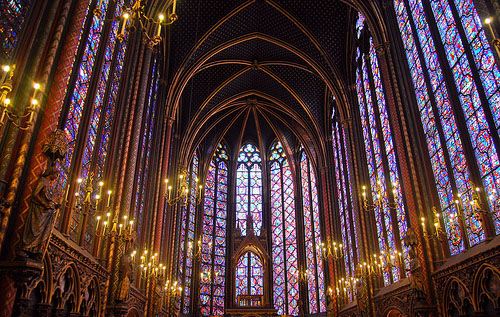 The stained glass of Sainte Chapelle, Paris
