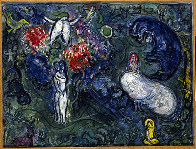 Occult expessionalist painting 'paradise,' by Marc chagall