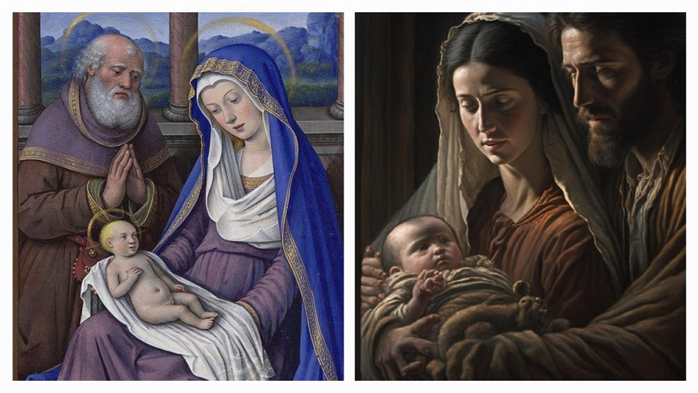 nativity scenes comparison ai generated