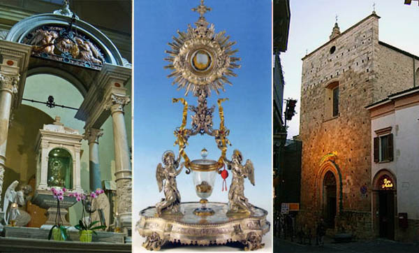 The altar, monstrance, and chapel of Lanciano