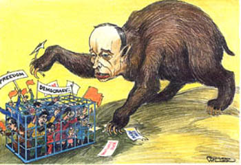 The Putin bear keeps Ukraine caged