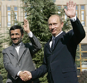 Putin and Iranian president Ahmadinejad