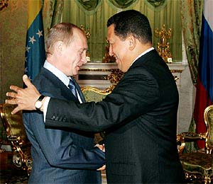 Putin and Hugo Chavez