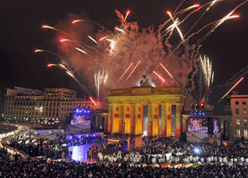 The Fall of the Berlin Wall celebration at the Brandenburg Gate