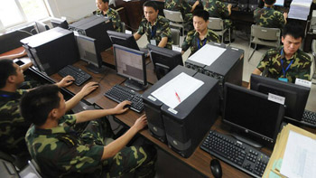Chinese military training on computers