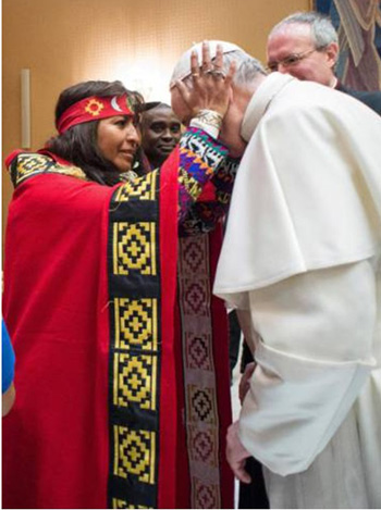 Witch blesses Pope Francis