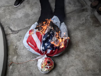 Trump burned in effigy