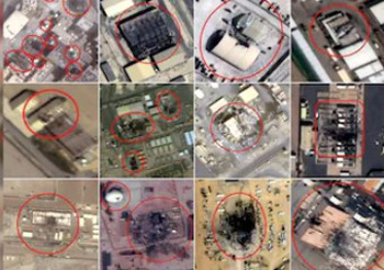 Satellite images of damage at US bases