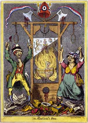 The revolutionaries revel in the murder of the guillotine