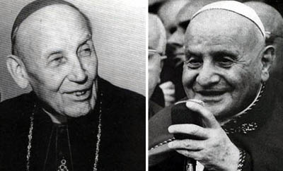 Cardinal Bea Pope and Pope John XXIII